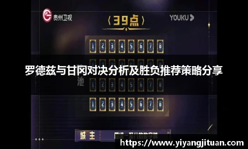 罗德兹与甘冈对决分析及胜负推荐策略分享